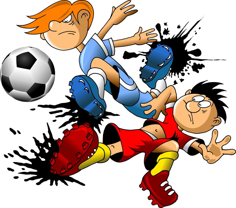 サッカー選手の攻防